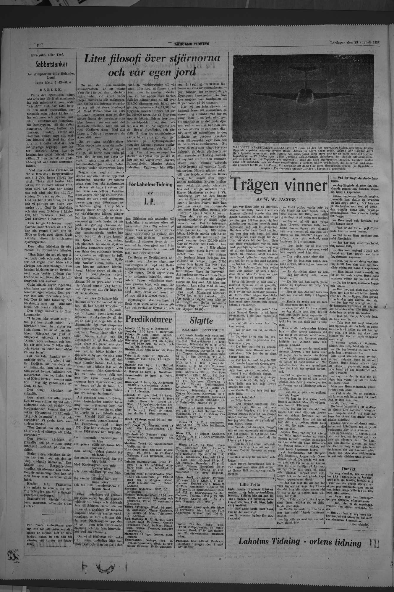 Laholms Tidning Lördag 29 augusti 1953, sida 6