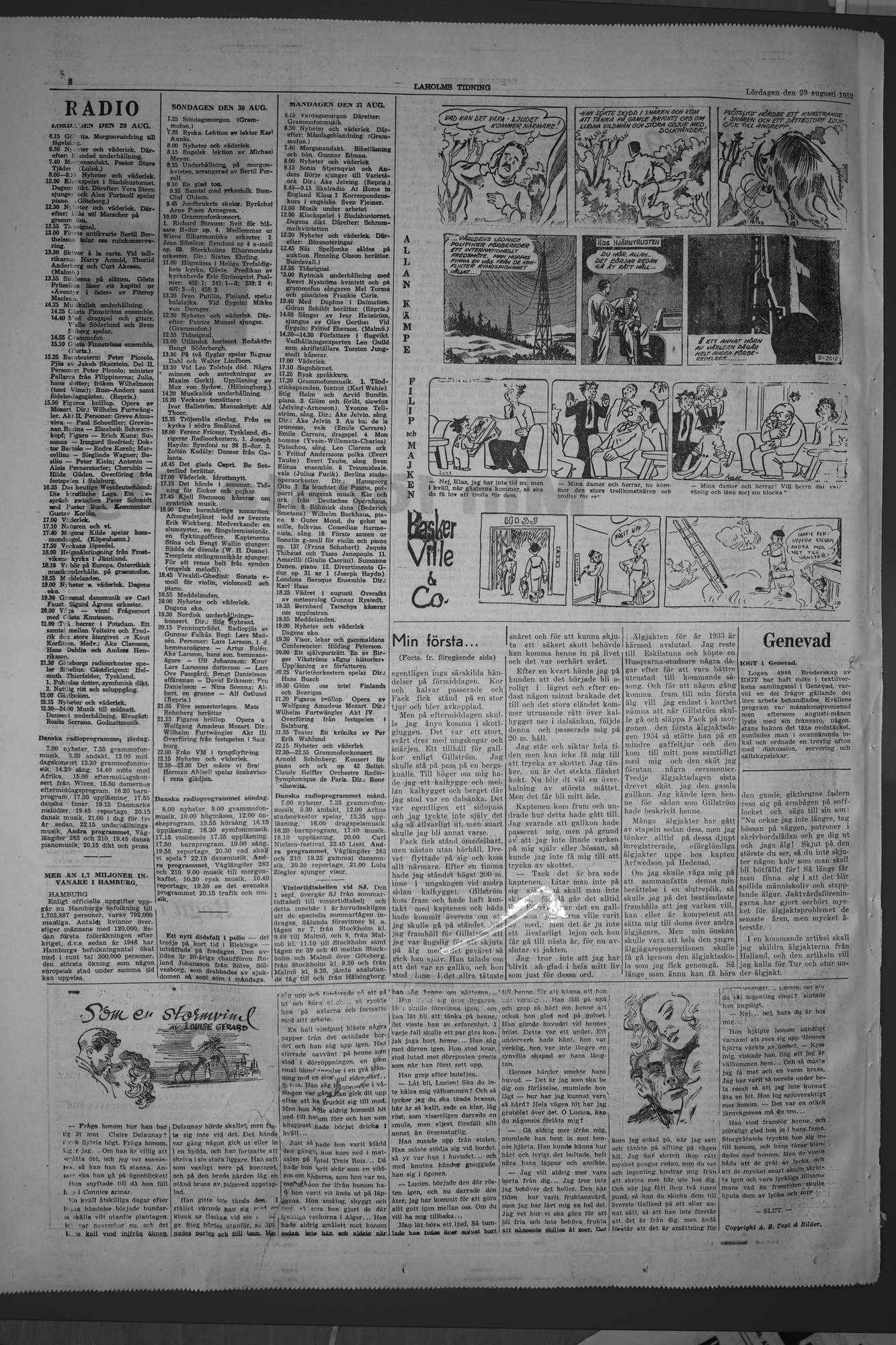 Laholms Tidning Lördag 29 augusti 1953, sida 8