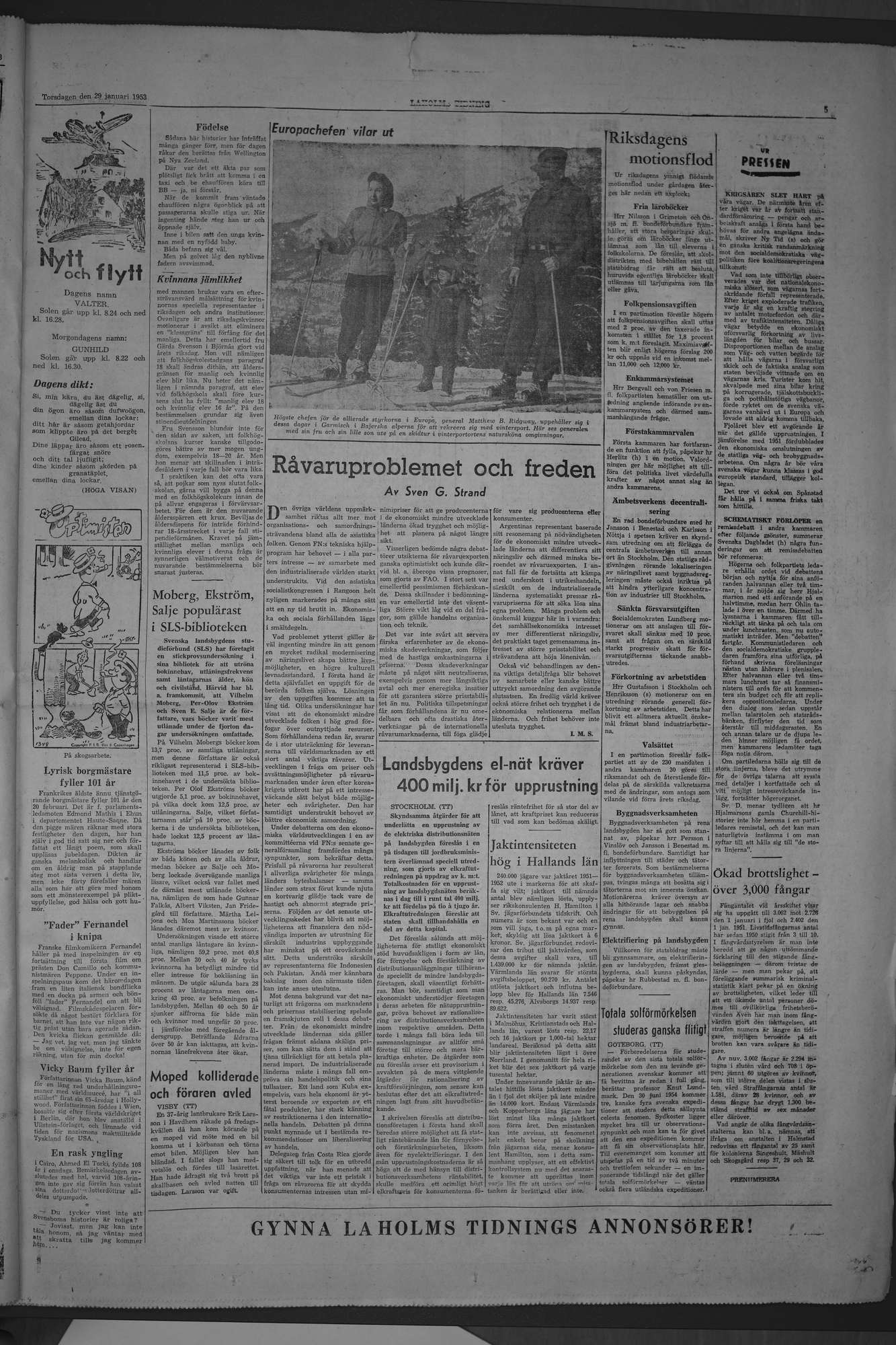 Laholms Tidning Torsdag 29 januari 1953, sida 5