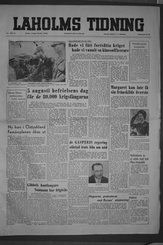 Förstasidan, Onsdag 29 juli 1953