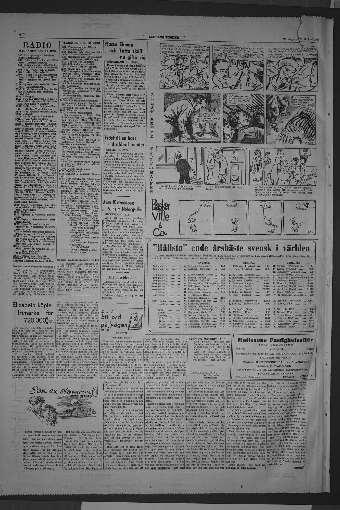Laholms Tidning Måndag 29 juni 1953, sida 6