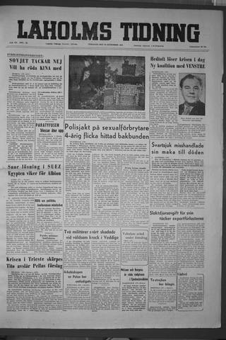 Förstasidan, Tisdag 29 september 1953