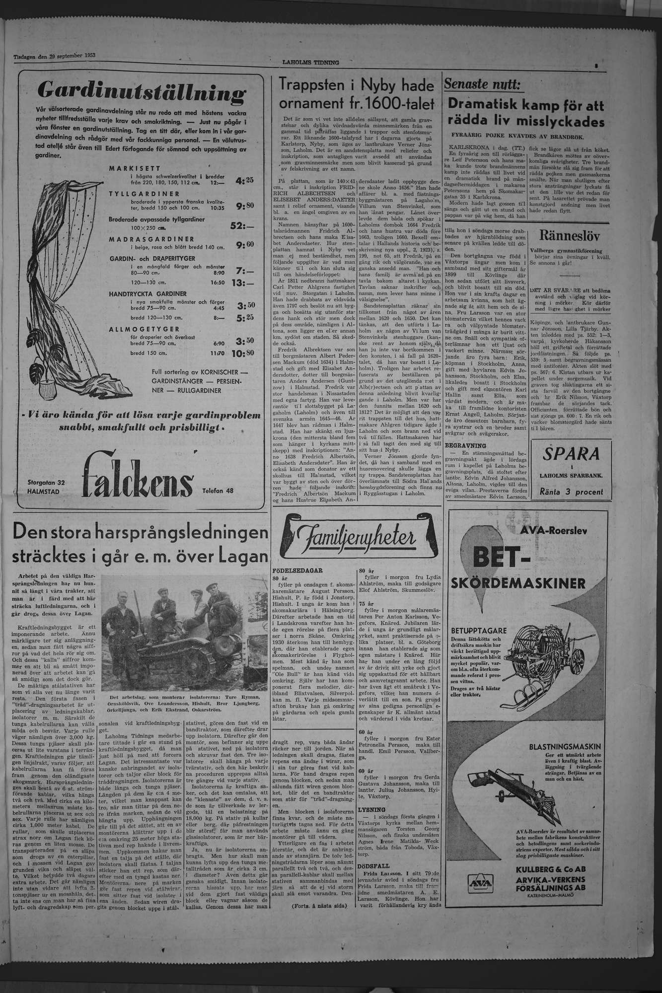 Laholms Tidning Tisdag 29 september 1953, sida 3