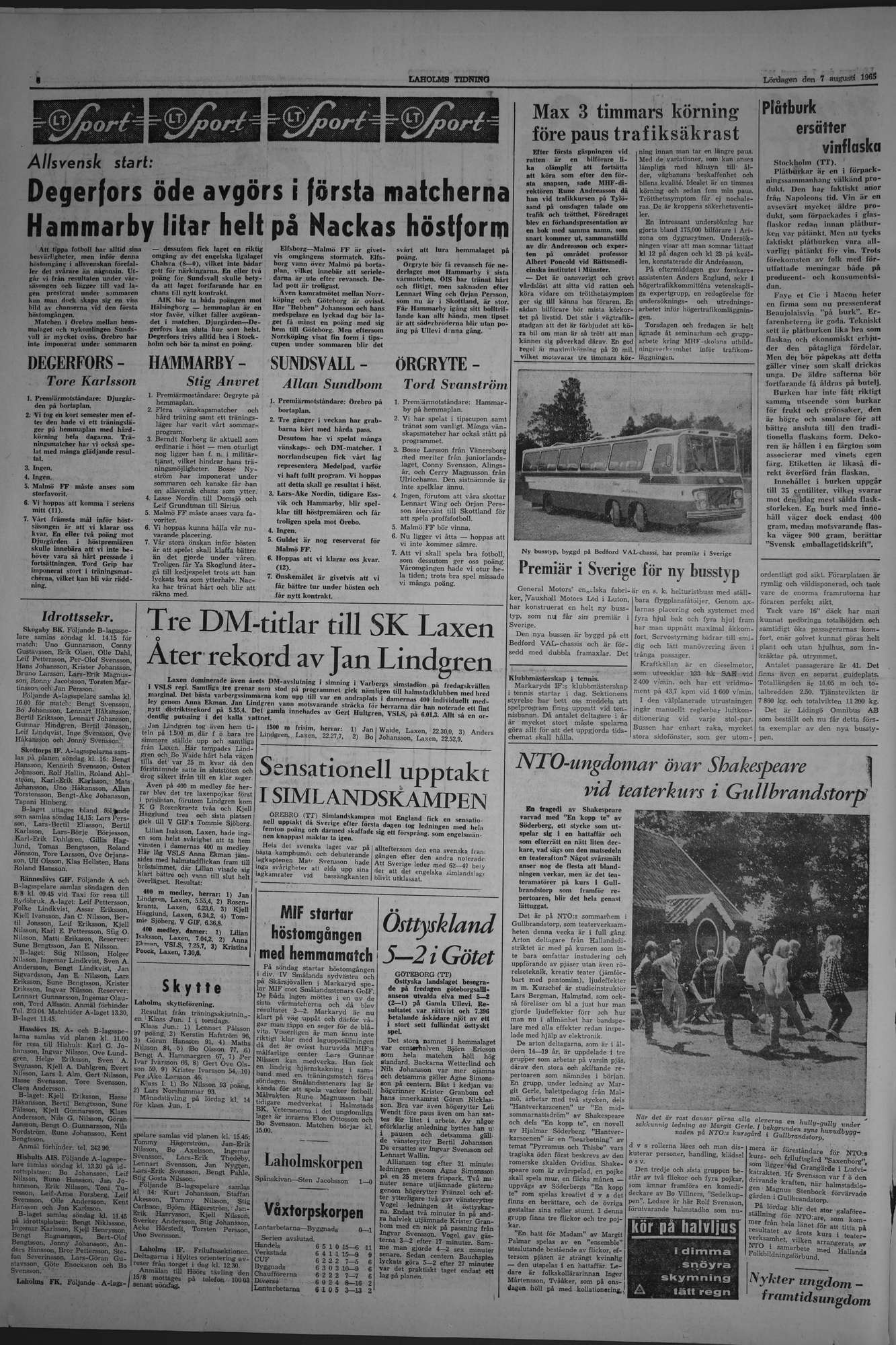 Laholms Tidning Lördag 7 augusti 1965, sida 6