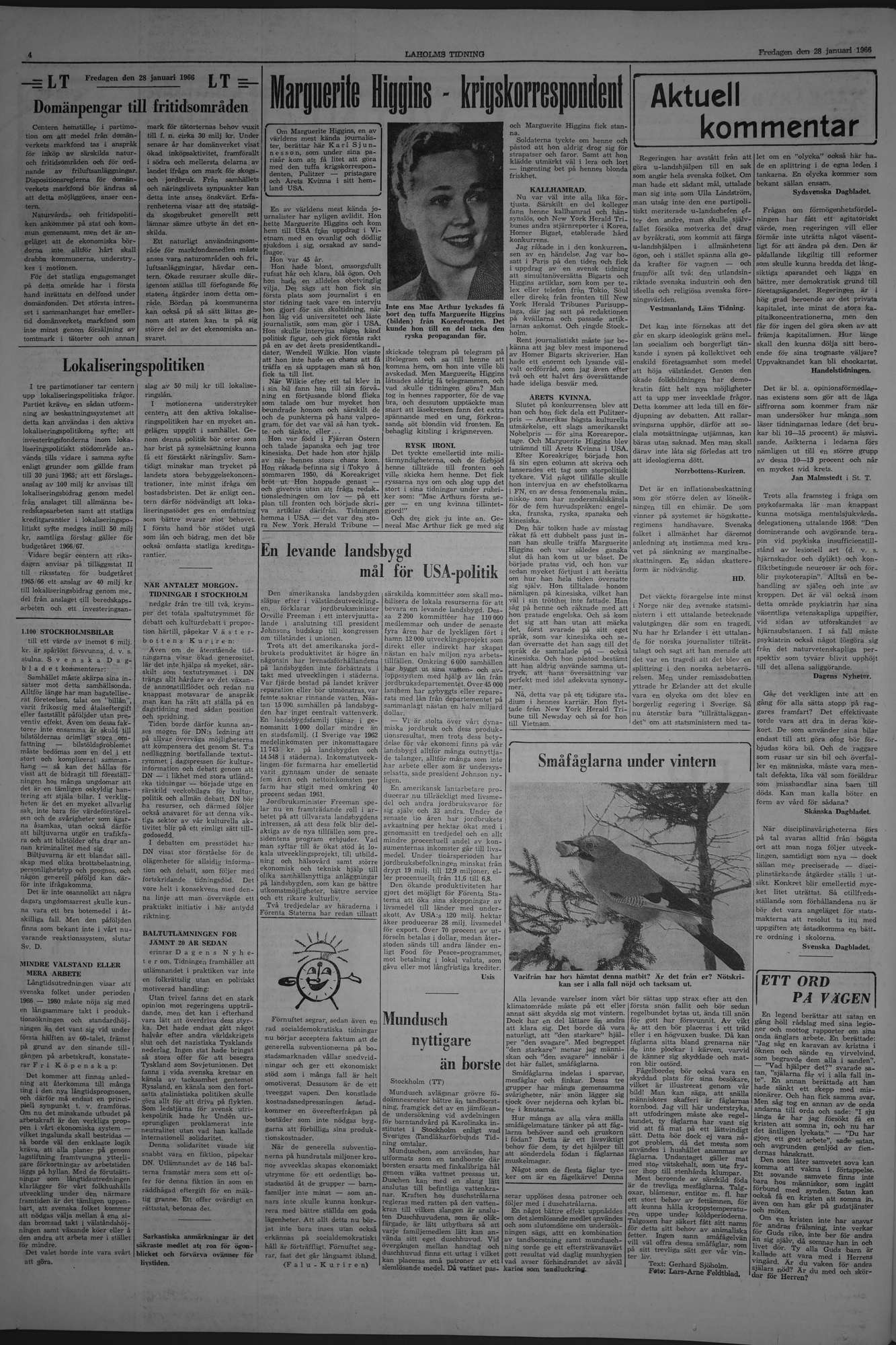 Laholms Tidning Fredag 28 januari 1966, sida 4