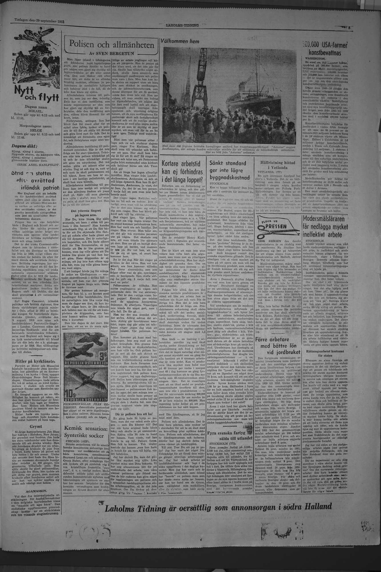 Laholms Tidning Tisdag 29 september 1953, sida 5