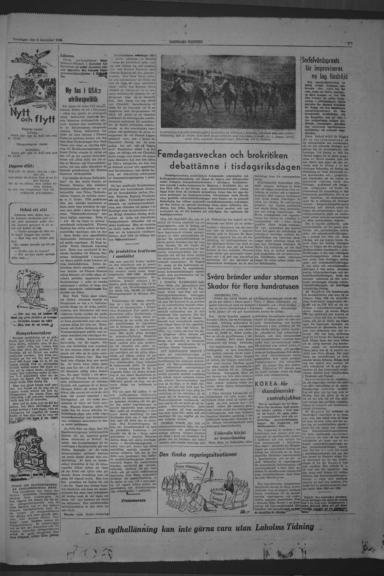 Laholms Tidning Torsdag 3 december 1953, sida 7