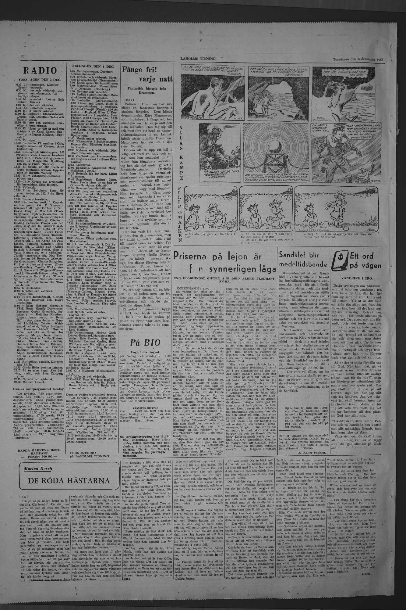 Laholms Tidning Torsdag 3 december 1953, sida 8