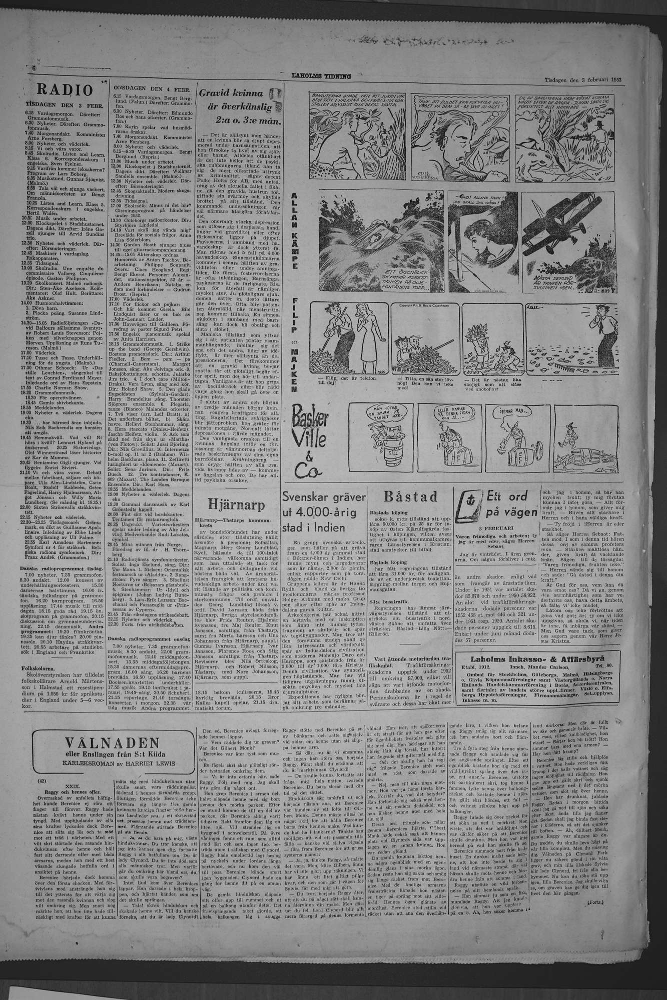 Laholms Tidning Tisdag 3 februari 1953, sida 6