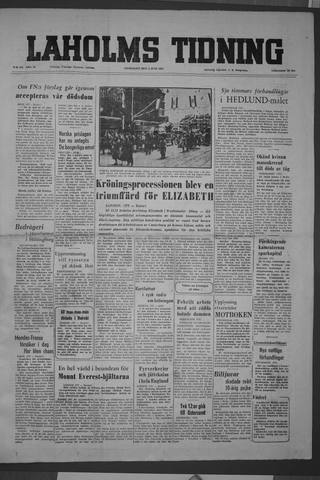 Förstasidan, Onsdag 3 juni 1953