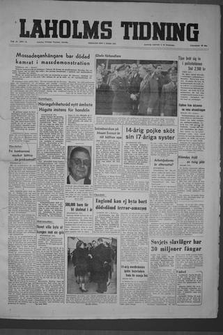 Förstasidan, Tisdag 3 mars 1953