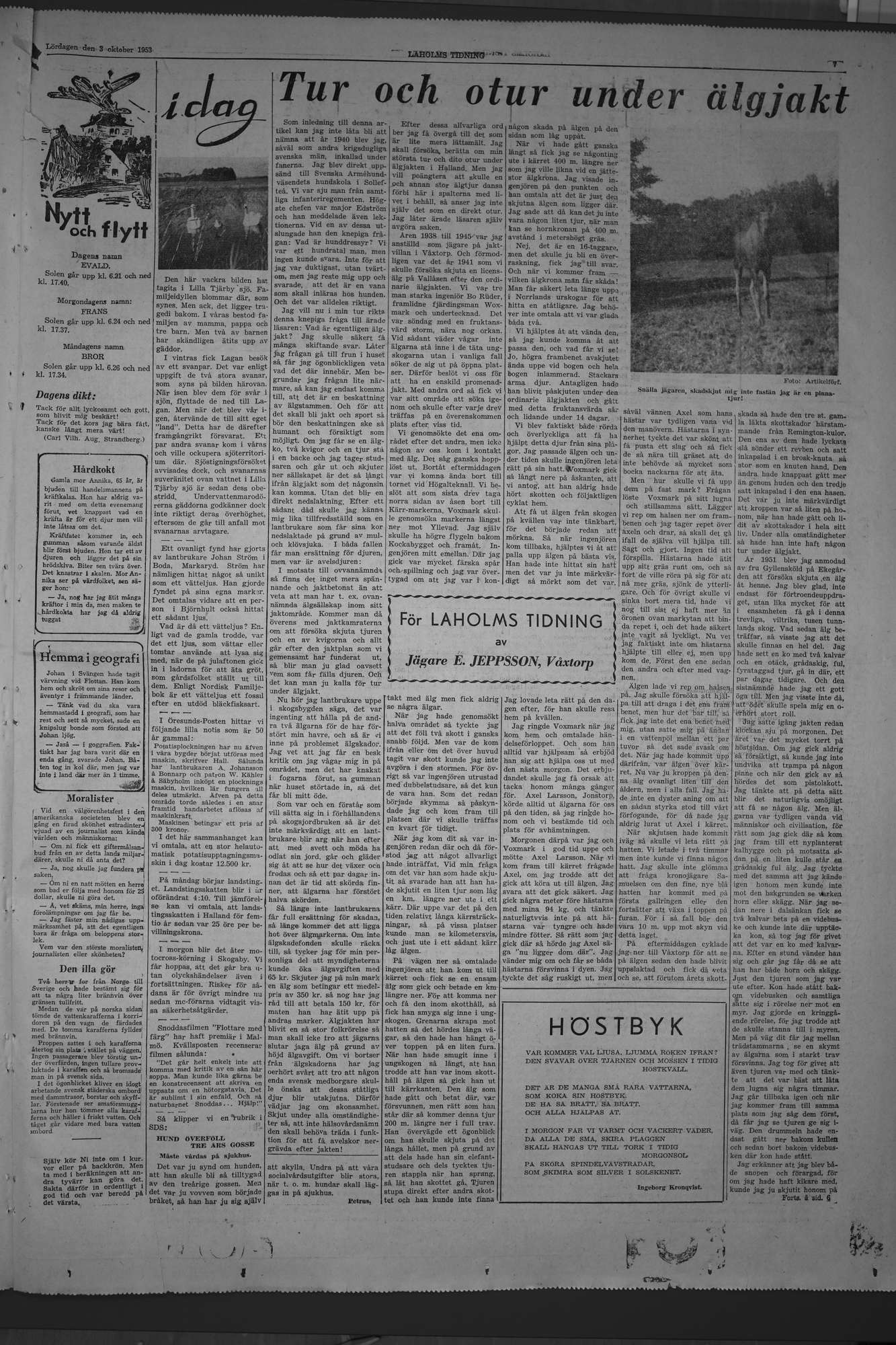 Laholms Tidning Lördag 3 oktober 1953, sida 7