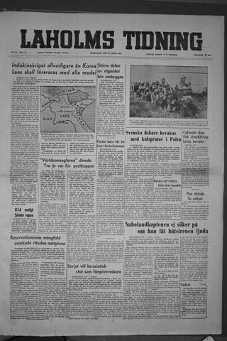 Förstasidan, Torsdag 30 april 1953
