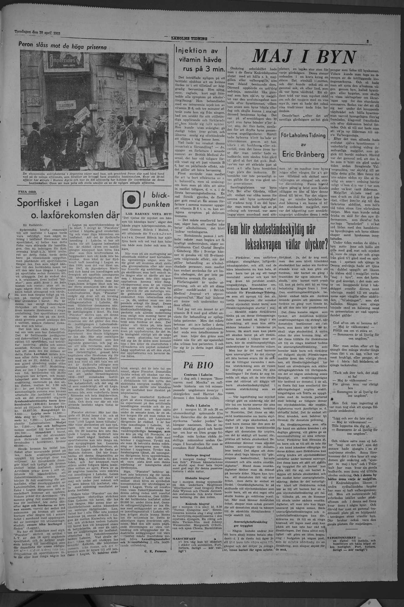 Laholms Tidning Torsdag 30 april 1953, sida 5