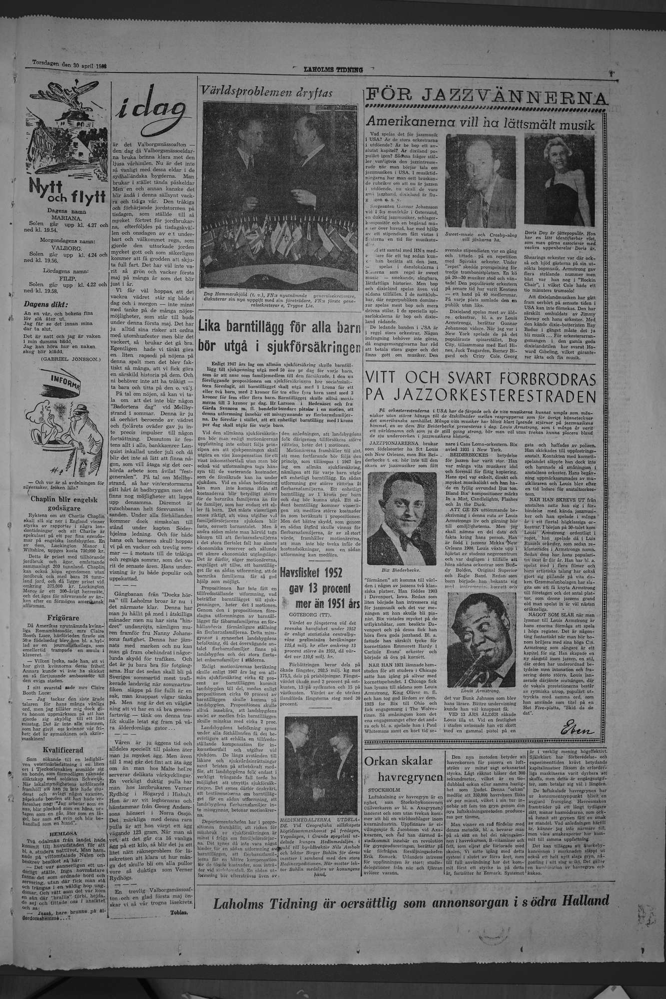 Laholms Tidning Torsdag 30 april 1953, sida 7