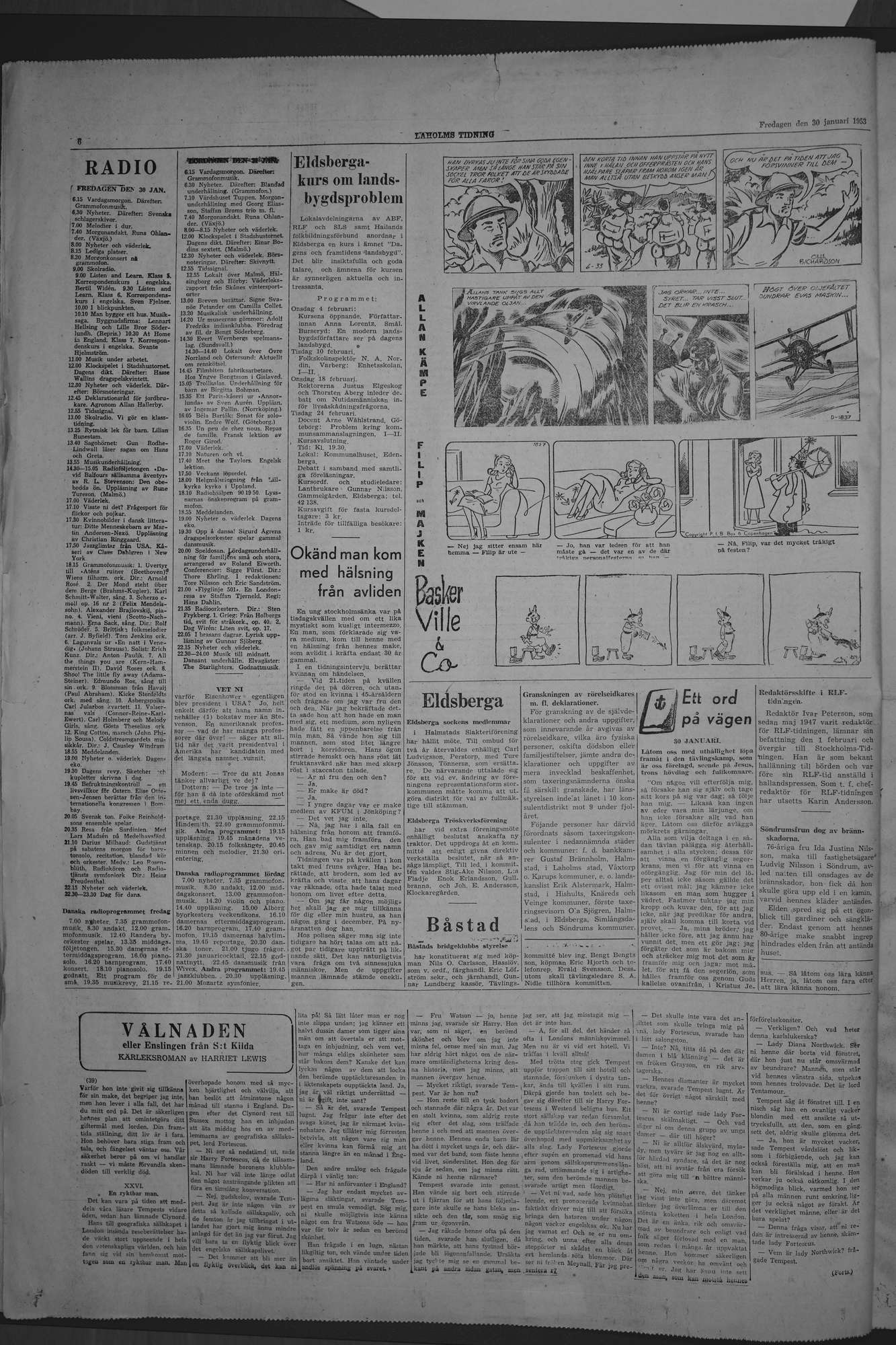 Laholms Tidning Fredag 30 januari 1953, sida 6