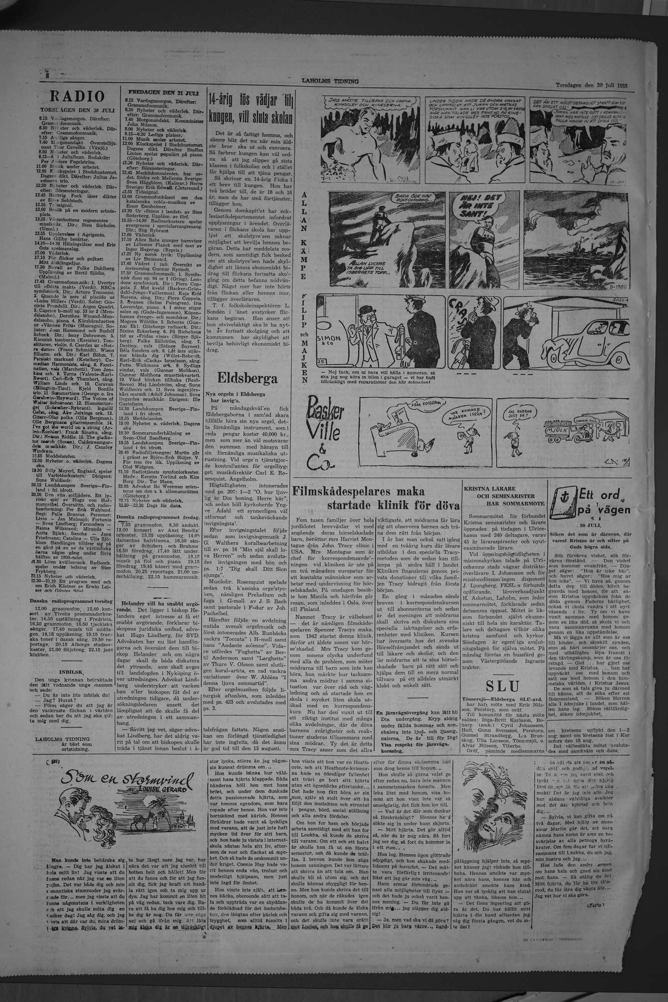 Laholms Tidning Torsdag 30 juli 1953, sida 8