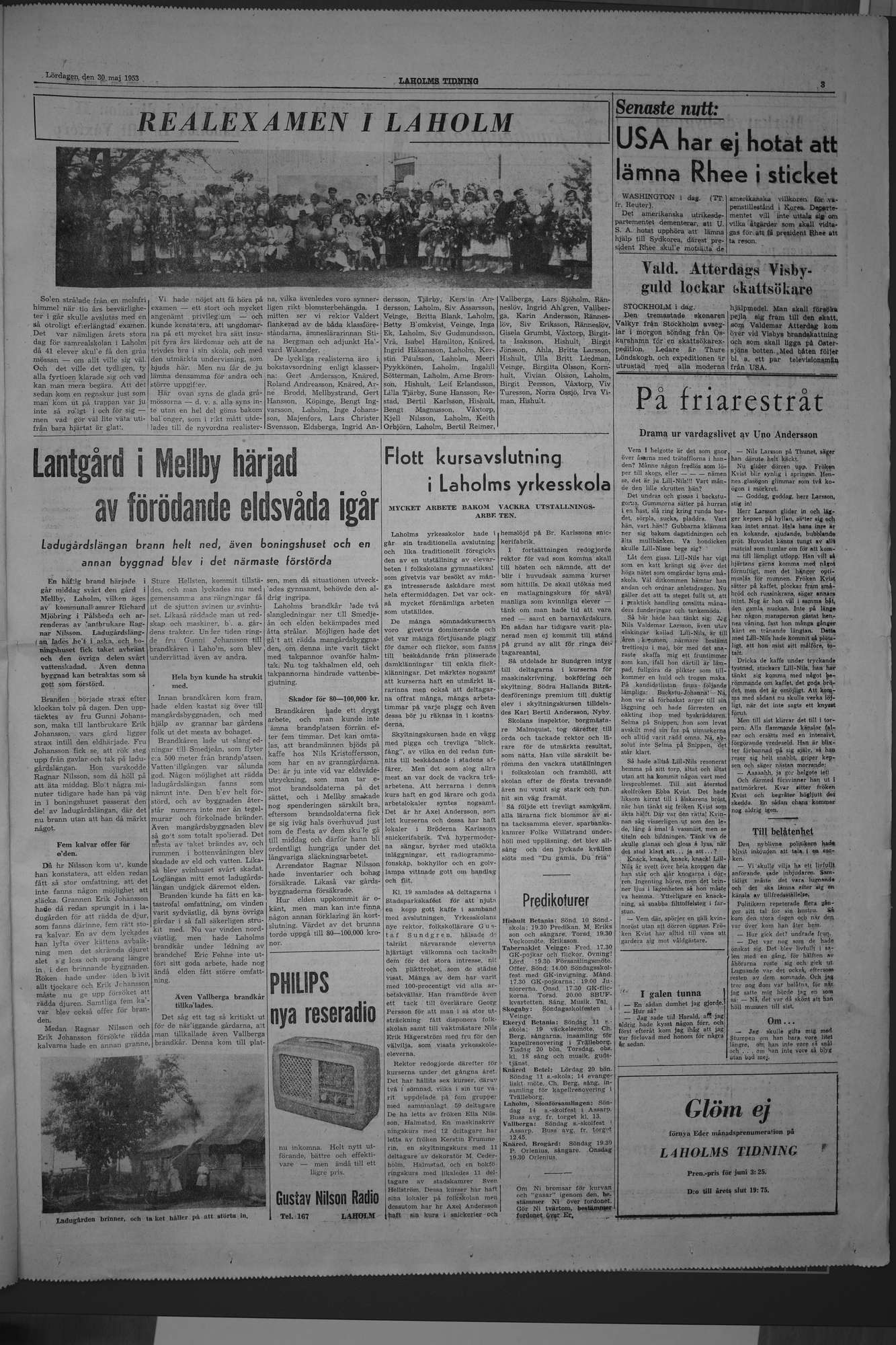 Laholms Tidning Lördag 30 maj 1953, sida 3
