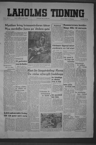Förstasidan, Måndag 30 mars 1953