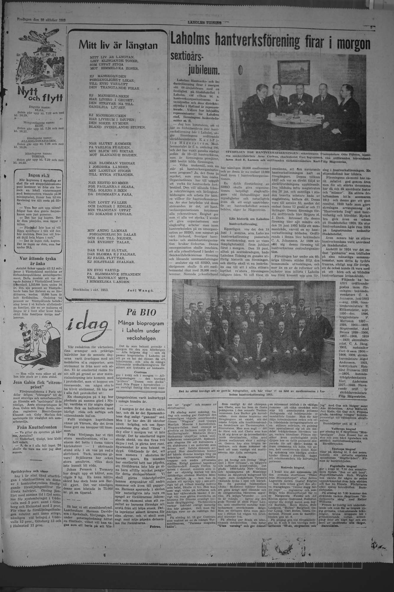 Laholms Tidning Fredag 30 oktober 1953, sida 7