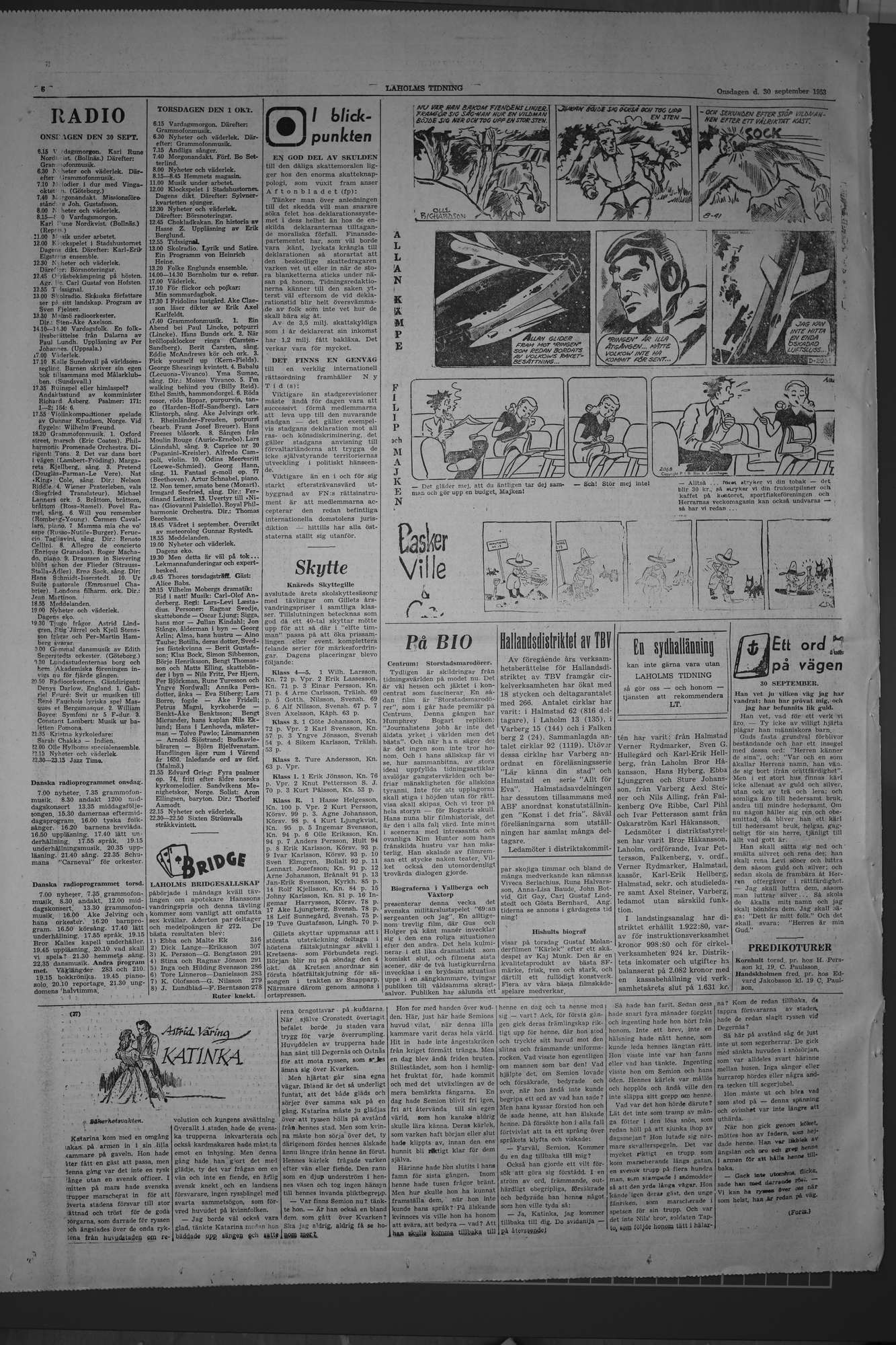 Laholms Tidning Onsdag 30 september 1953, sida 6