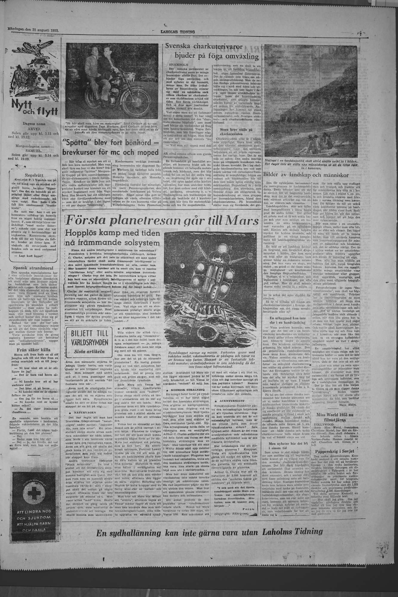 Laholms Tidning Måndag 31 augusti 1953, sida 7