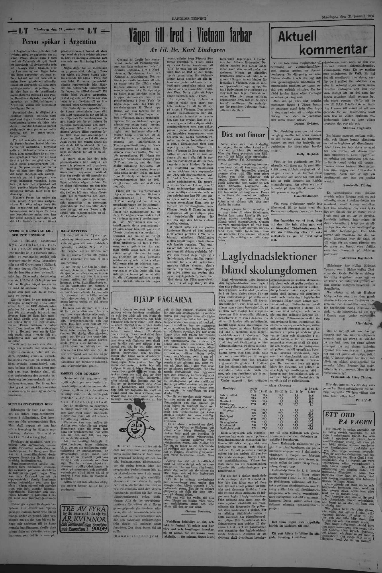 Laholms Tidning Måndag 31 januari 1966, sida 4