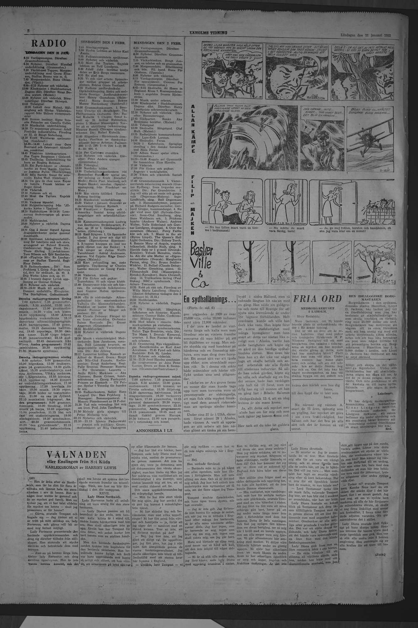 Laholms Tidning Lördag 31 januari 1953, sida 8