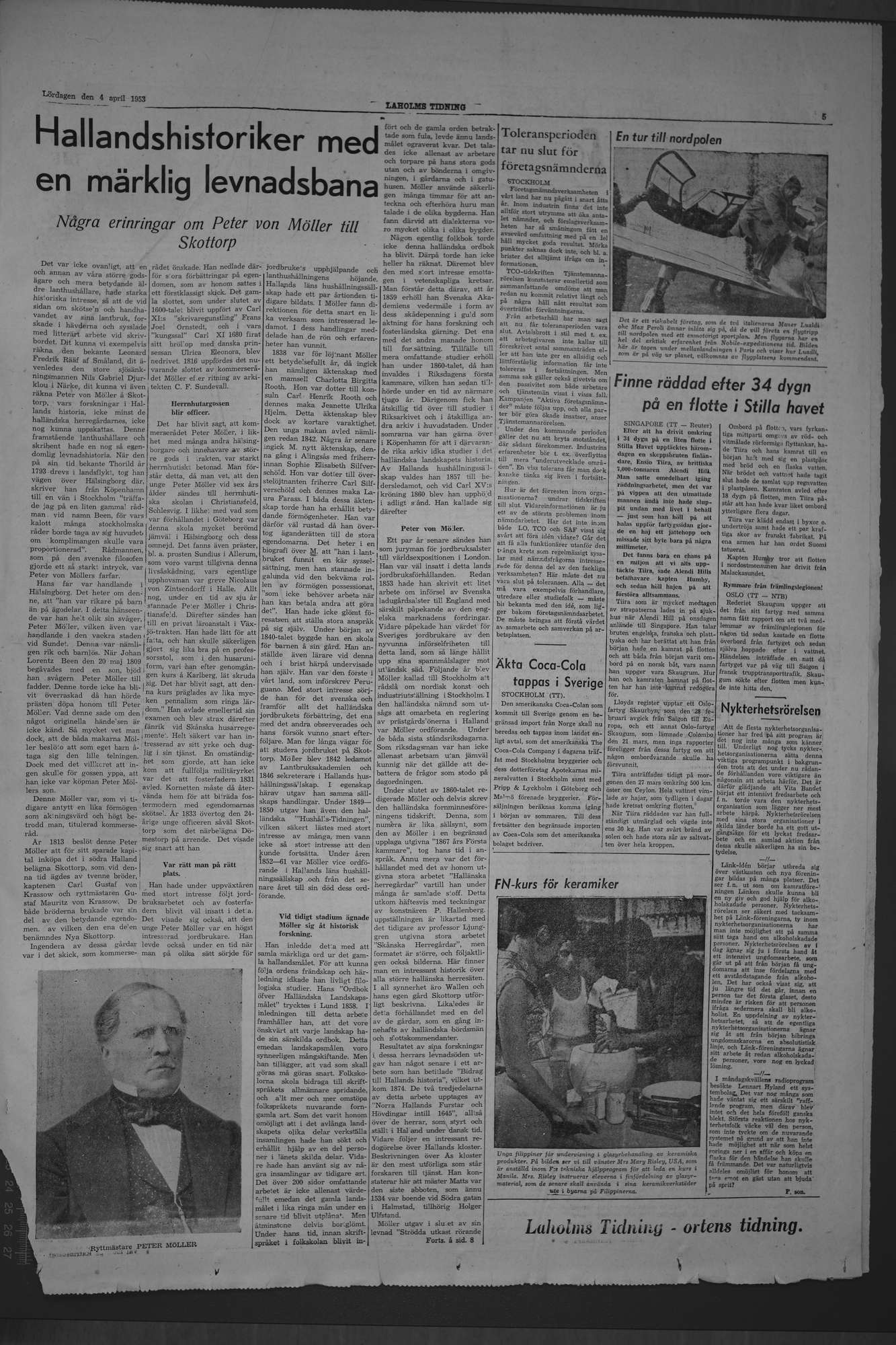 Laholms Tidning Lördag 4 april 1953, sida 5