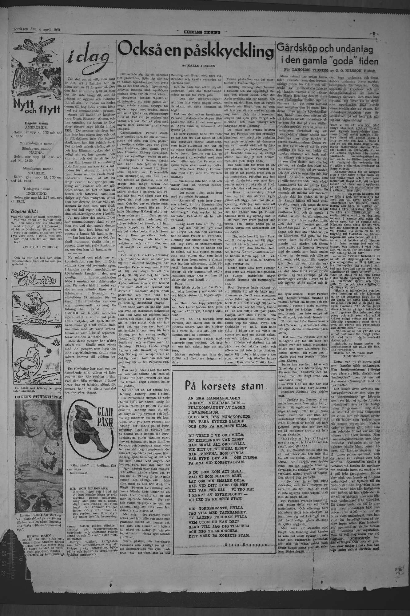 Laholms Tidning Lördag 4 april 1953, sida 7