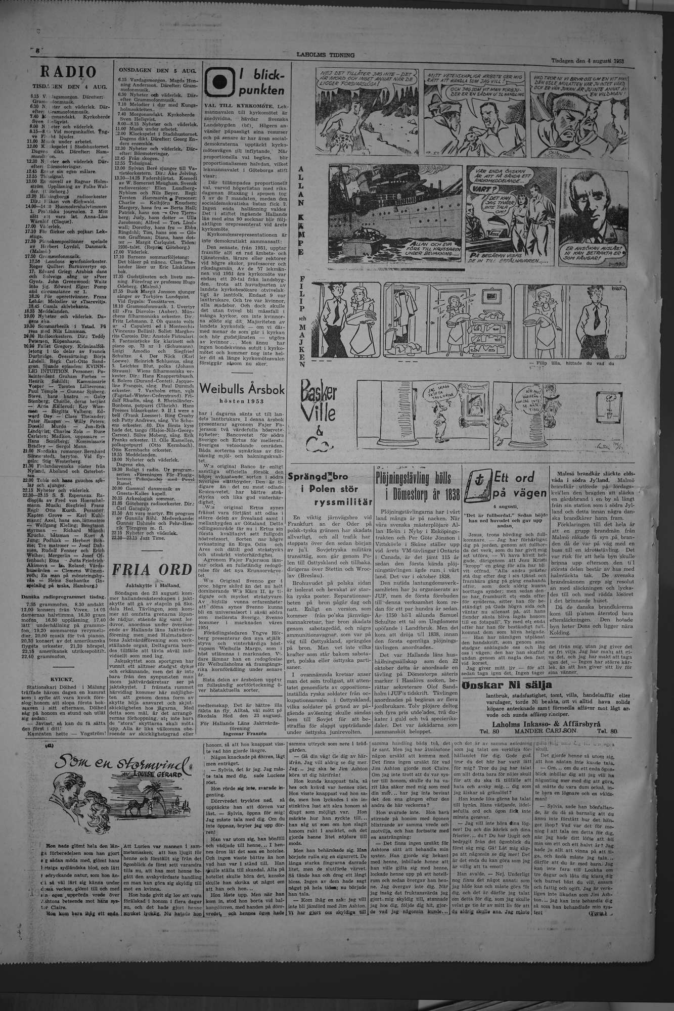 Laholms Tidning Tisdag 4 augusti 1953, sida 6
