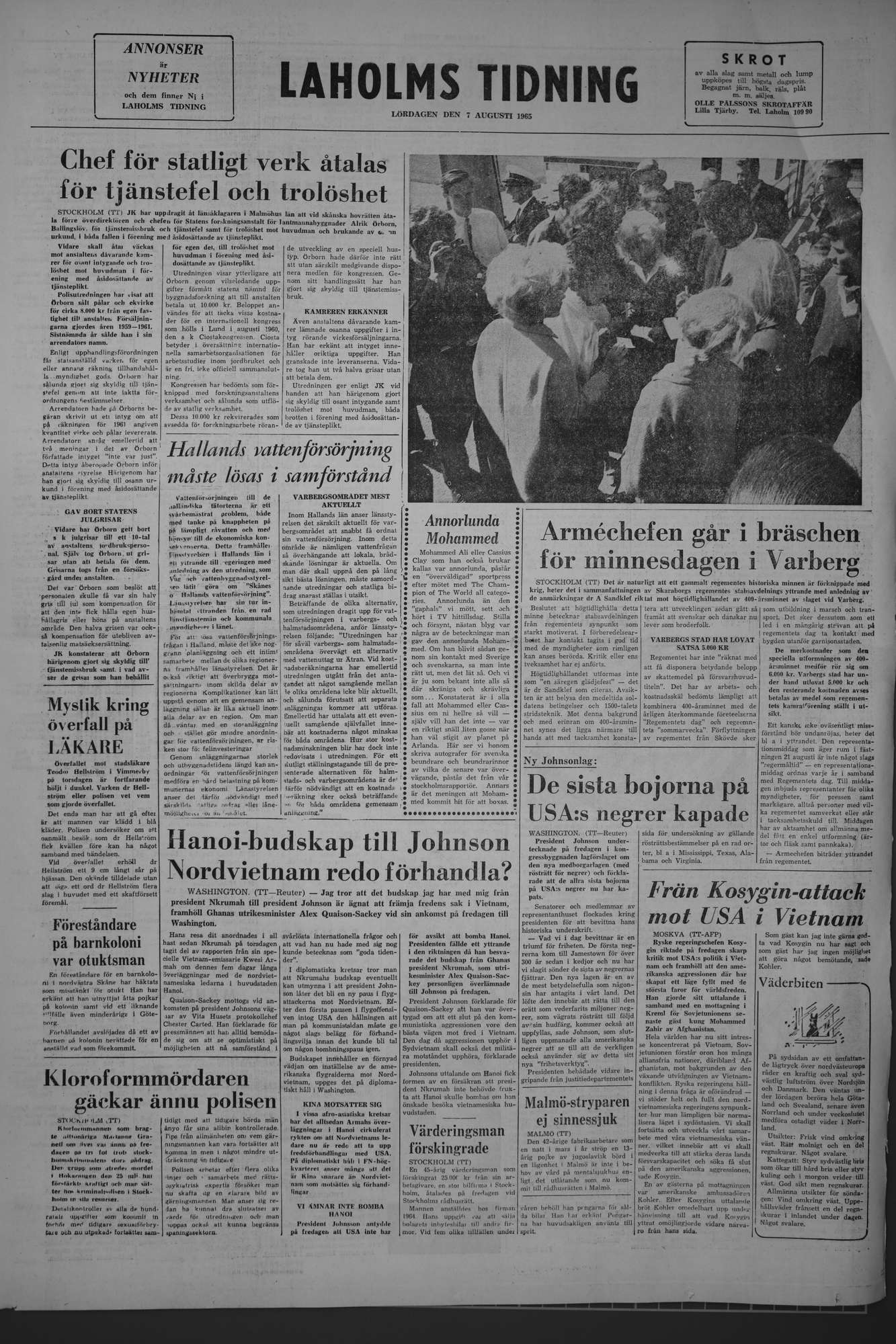 Laholms Tidning Lördag 7 augusti 1965, sida 8