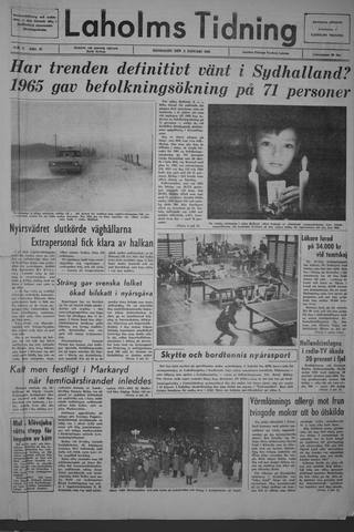 Förstasidan, Måndag 3 januari 1966