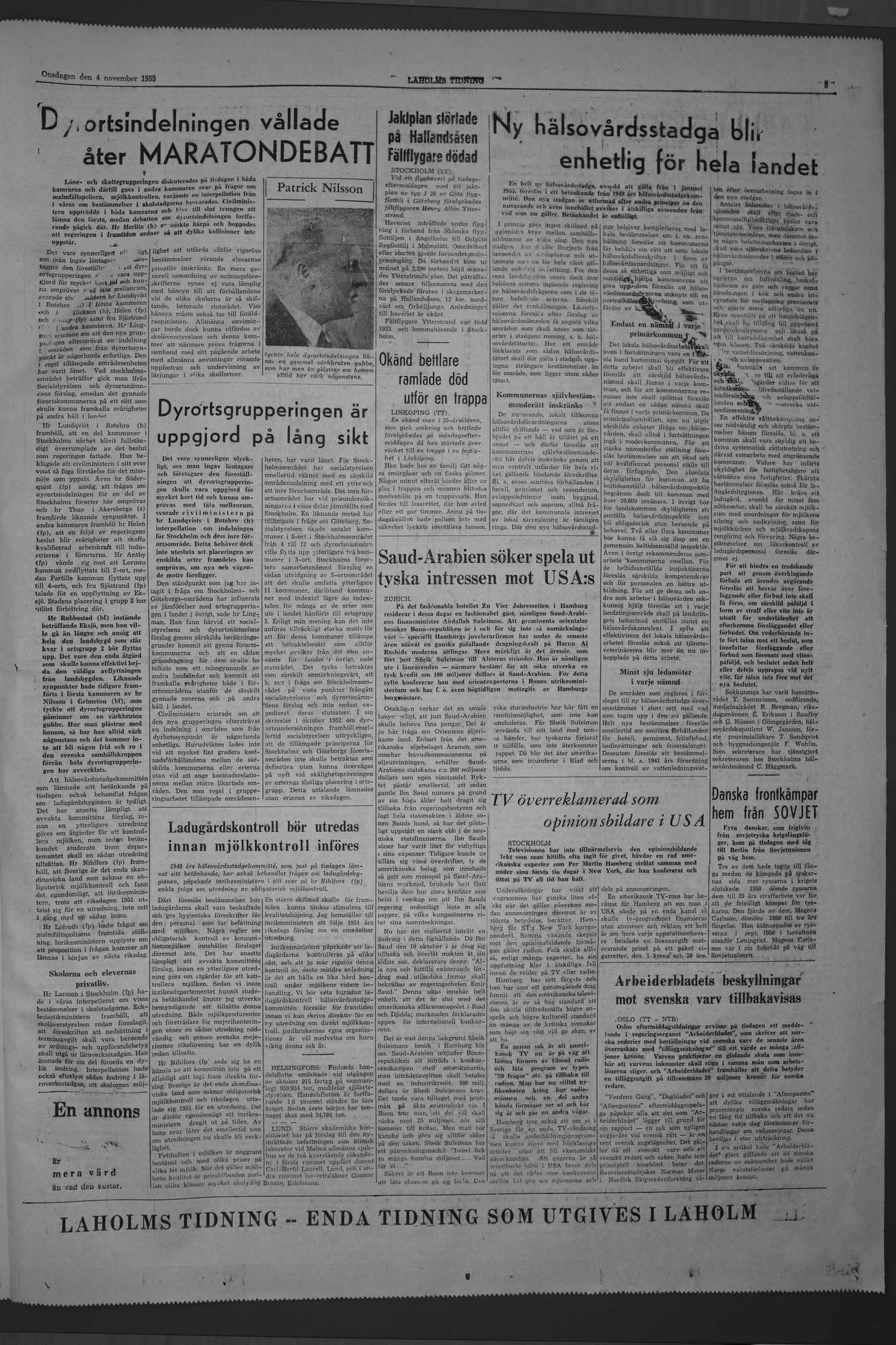 Laholms Tidning Onsdag 4 november 1953, sida 5