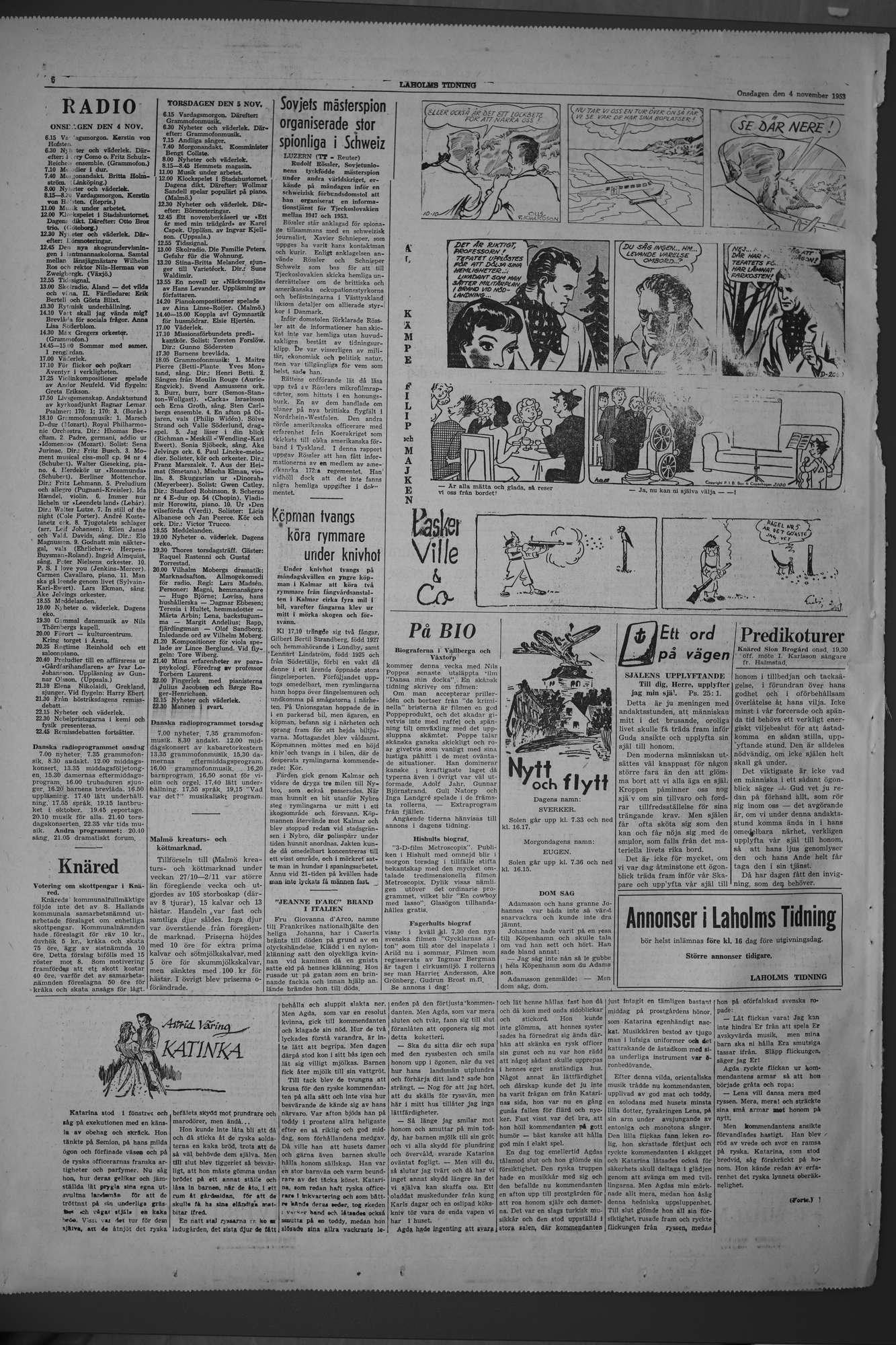 Laholms Tidning Onsdag 4 november 1953, sida 6