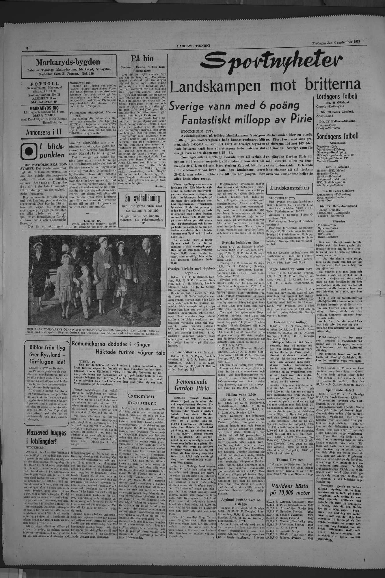 Laholms Tidning Fredag 4 september 1953, sida 4