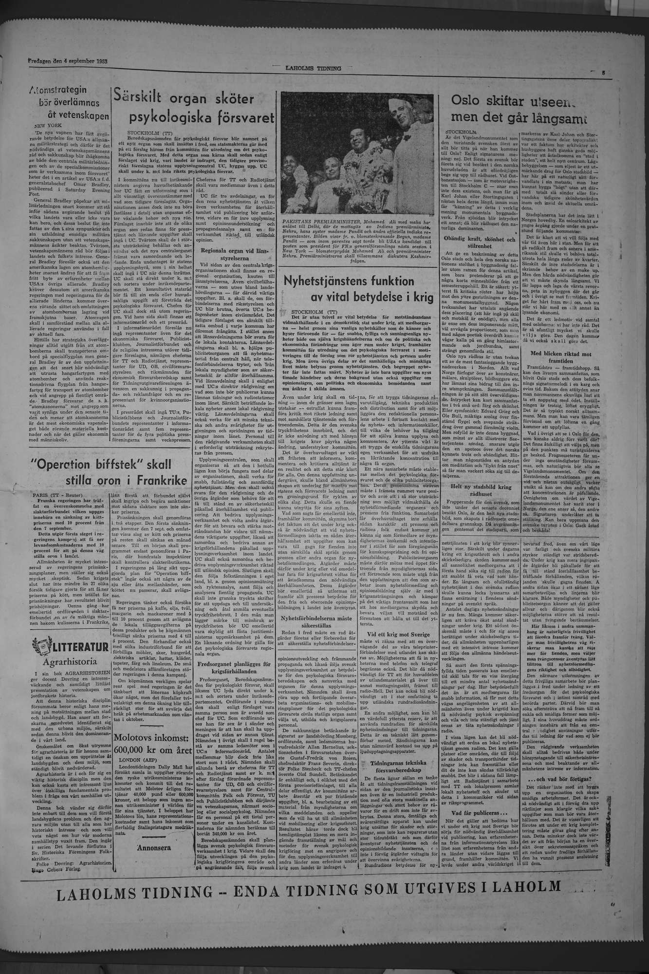 Laholms Tidning Fredag 4 september 1953, sida 5