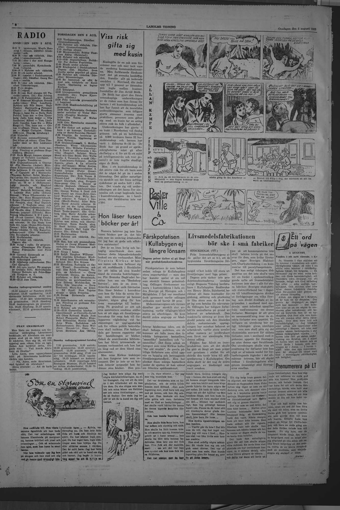 Laholms Tidning Onsdag 5 augusti 1953, sida 6