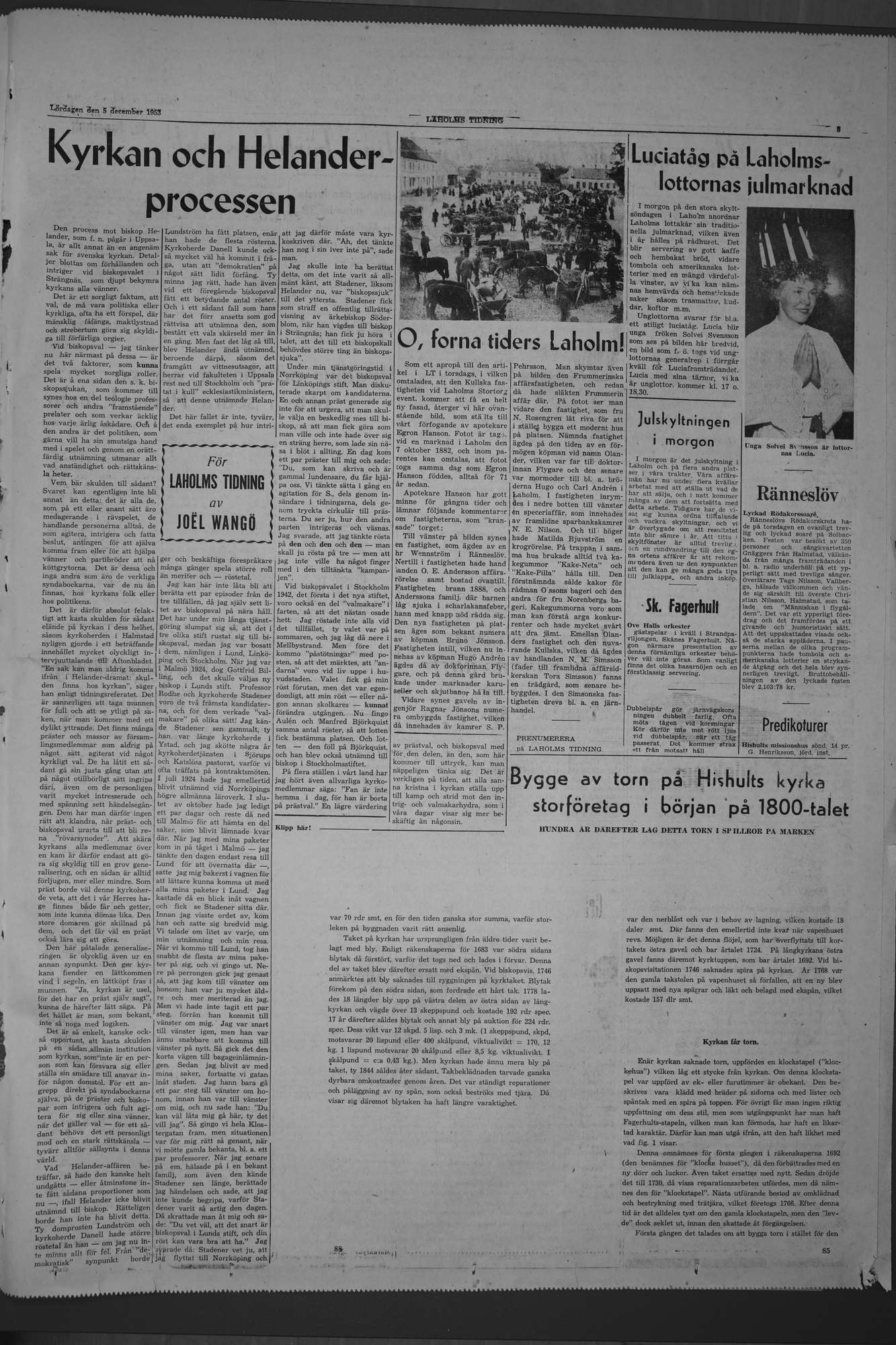 Laholms Tidning Lördag 5 december 1953, sida 5