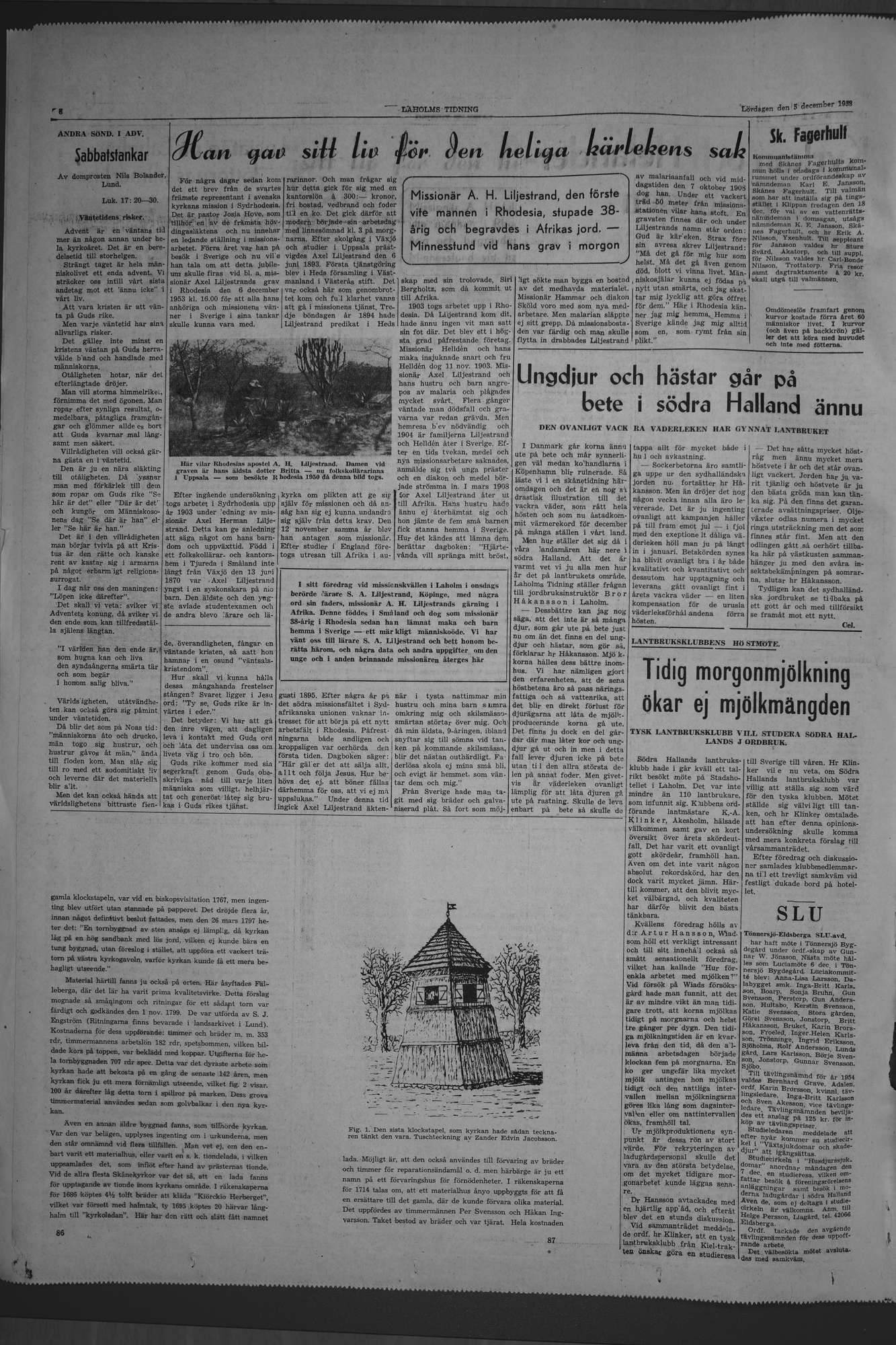 Laholms Tidning Lördag 5 december 1953, sida 6