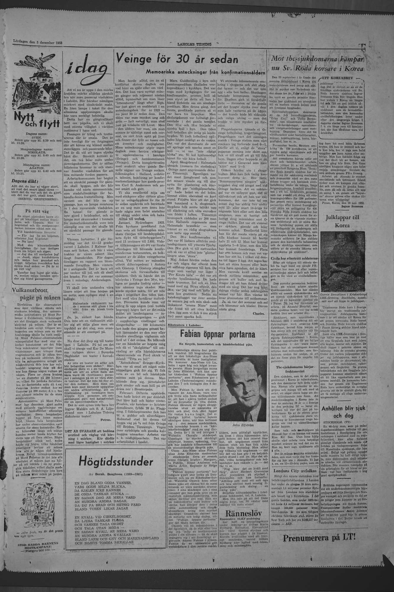 Laholms Tidning Lördag 5 december 1953, sida 7