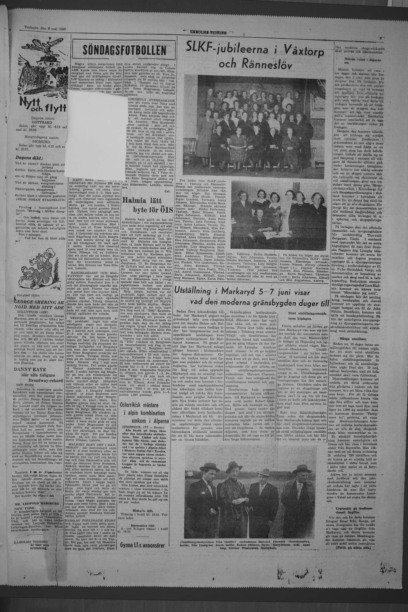Laholms Tidning Tisdag 5 maj 1953, sida 5