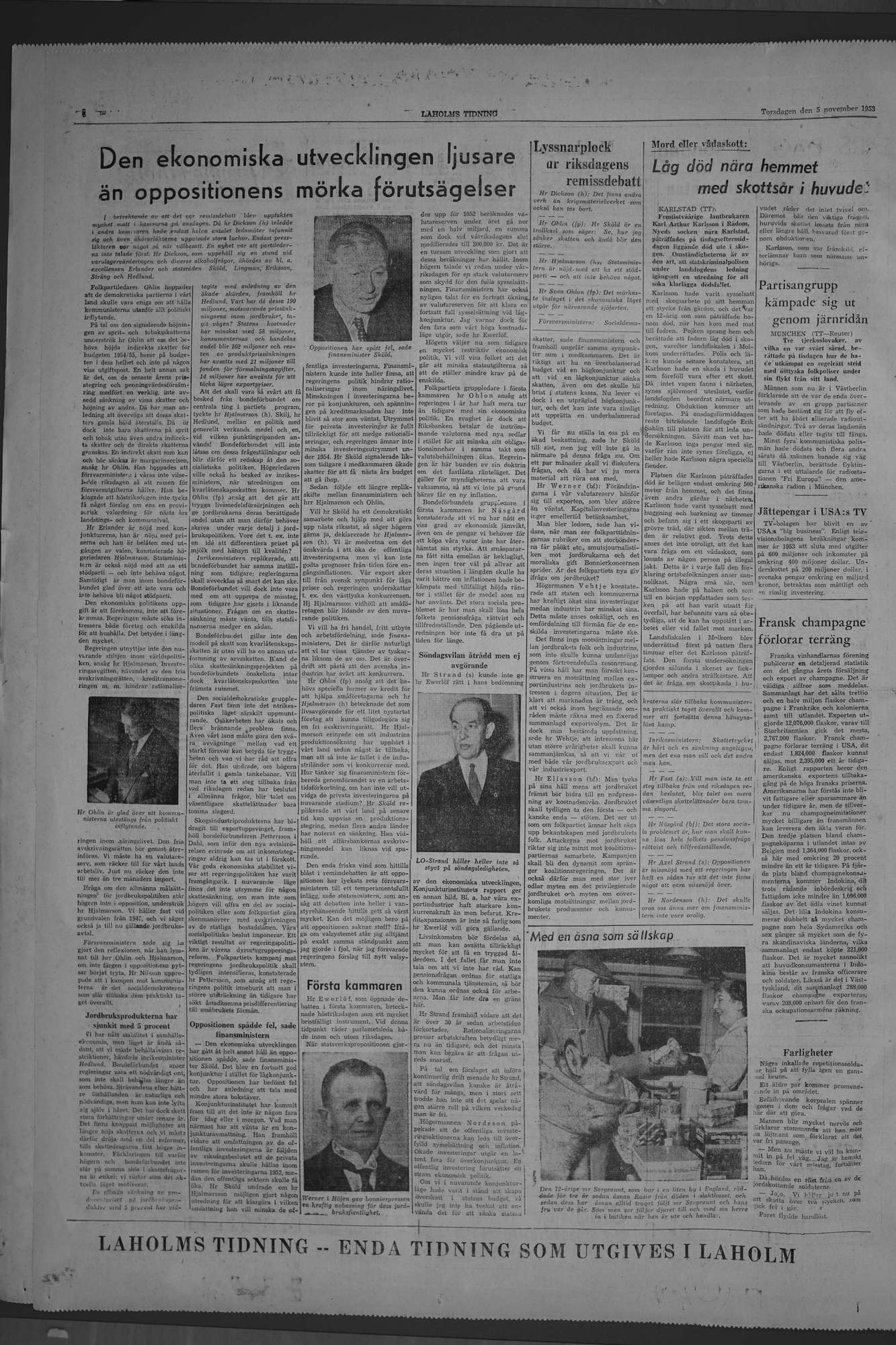Laholms Tidning Torsdag 5 november 1953, sida 6