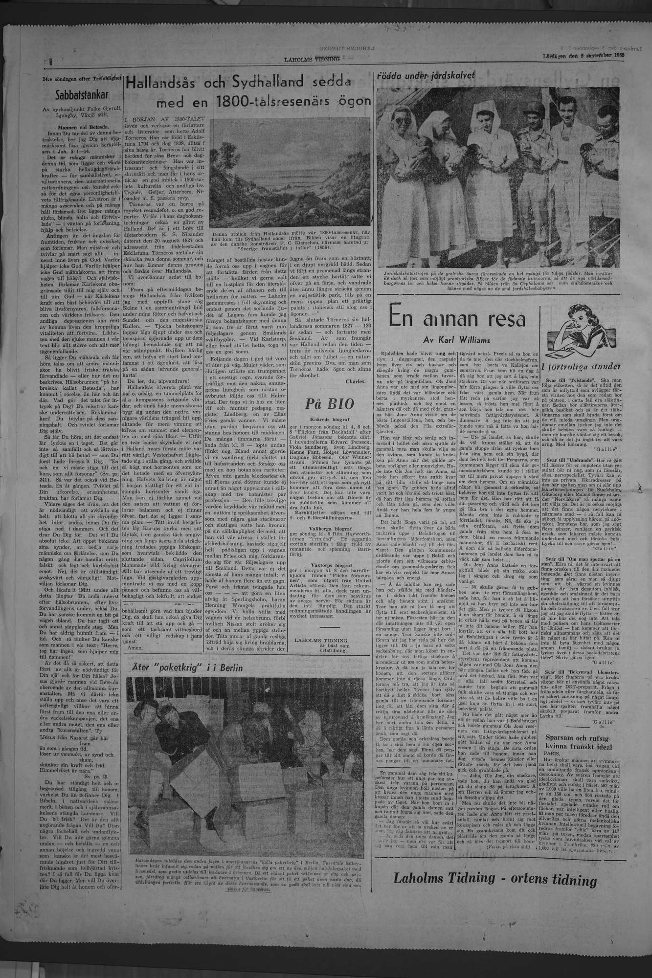 Laholms Tidning Lördag 5 september 1953, sida 6