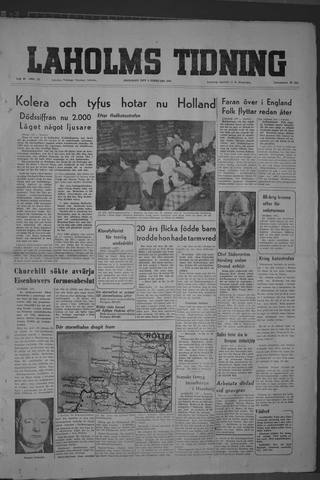 Förstasidan, Fredag 6 februari 1953