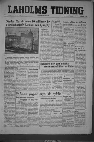 Förstasidan, Måndag 6 juli 1953