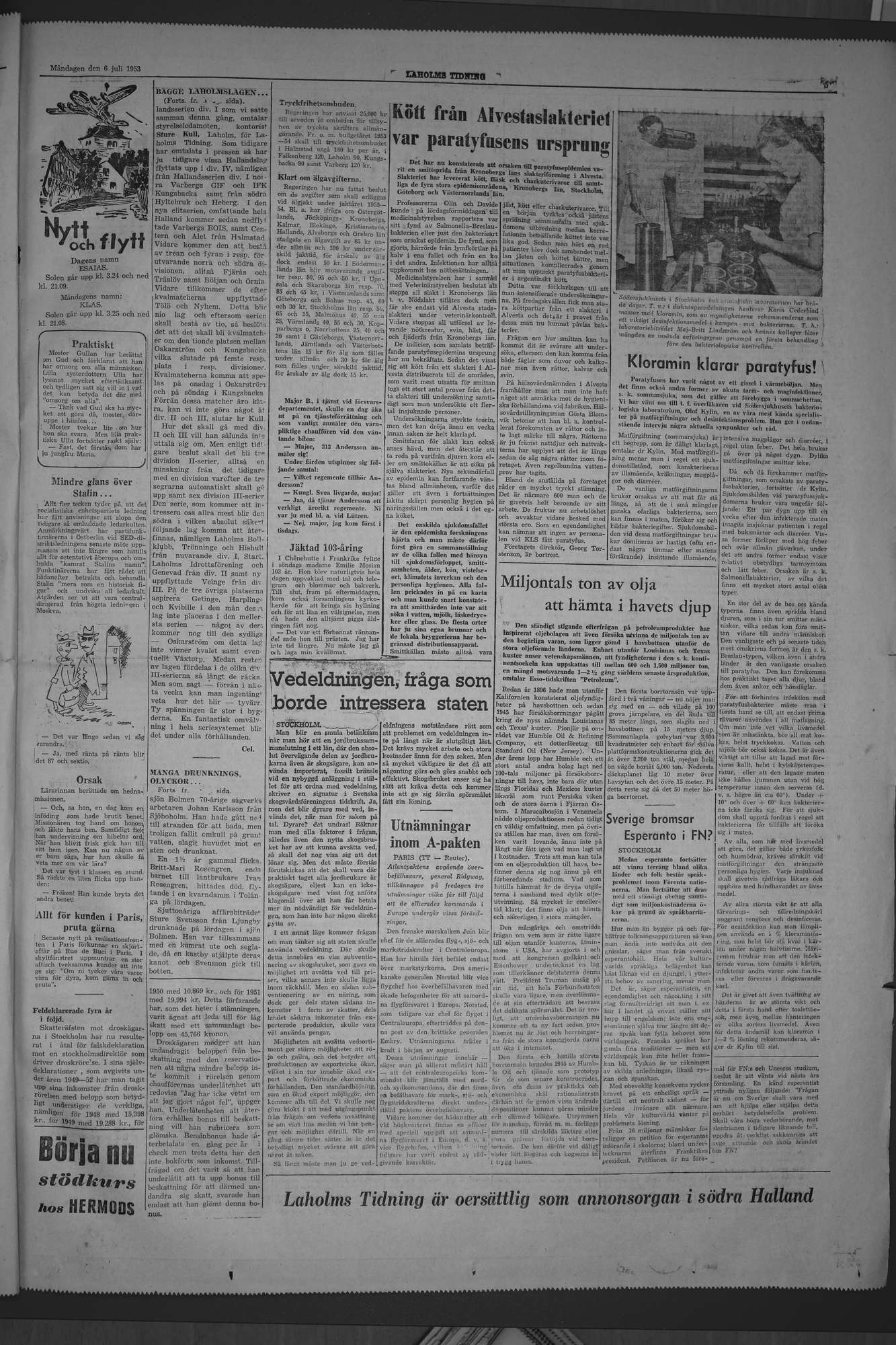 Laholms Tidning Måndag 6 juli 1953, sida 5