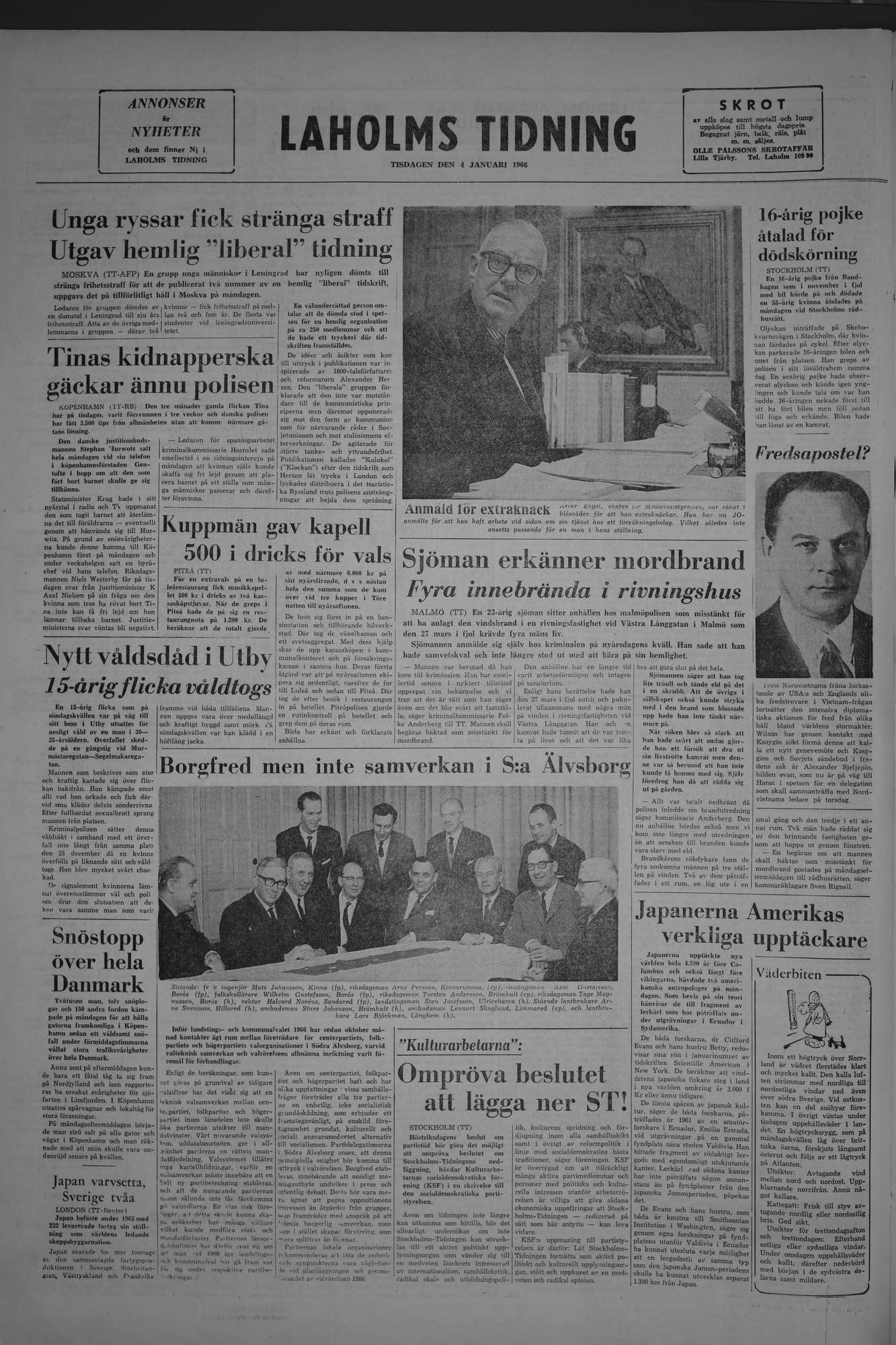 Laholms Tidning Tisdag 4 januari 1966, sida 8