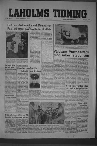 Förstasidan, Tisdag 7 april 1953