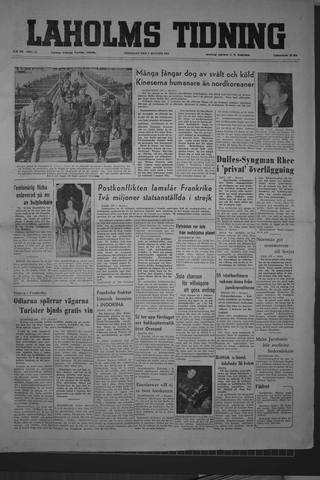 Förstasidan, Fredag 7 augusti 1953
